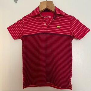 Masters Kids red Striped Performance Golf Shirt Boys  2T Augusta National
